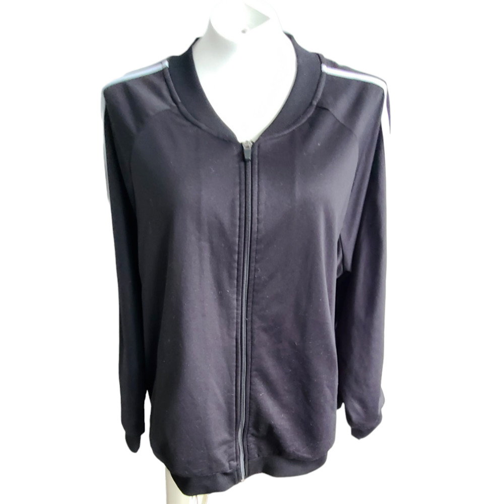 Torrid Active Womens Black Full Zip Track Jacket White Side Stripe Plus Size